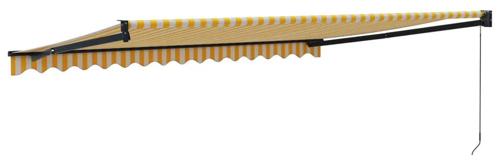 Toldo retrátil 4,5x3 m tecido e alumínio amarelo e branco