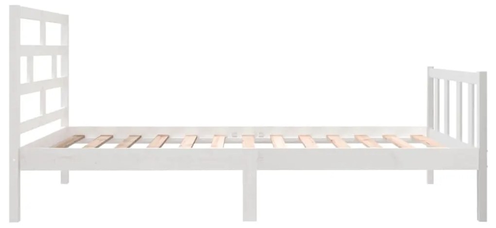 Estrutura de cama pequena solteiro 75x190cm pinho maciço branco