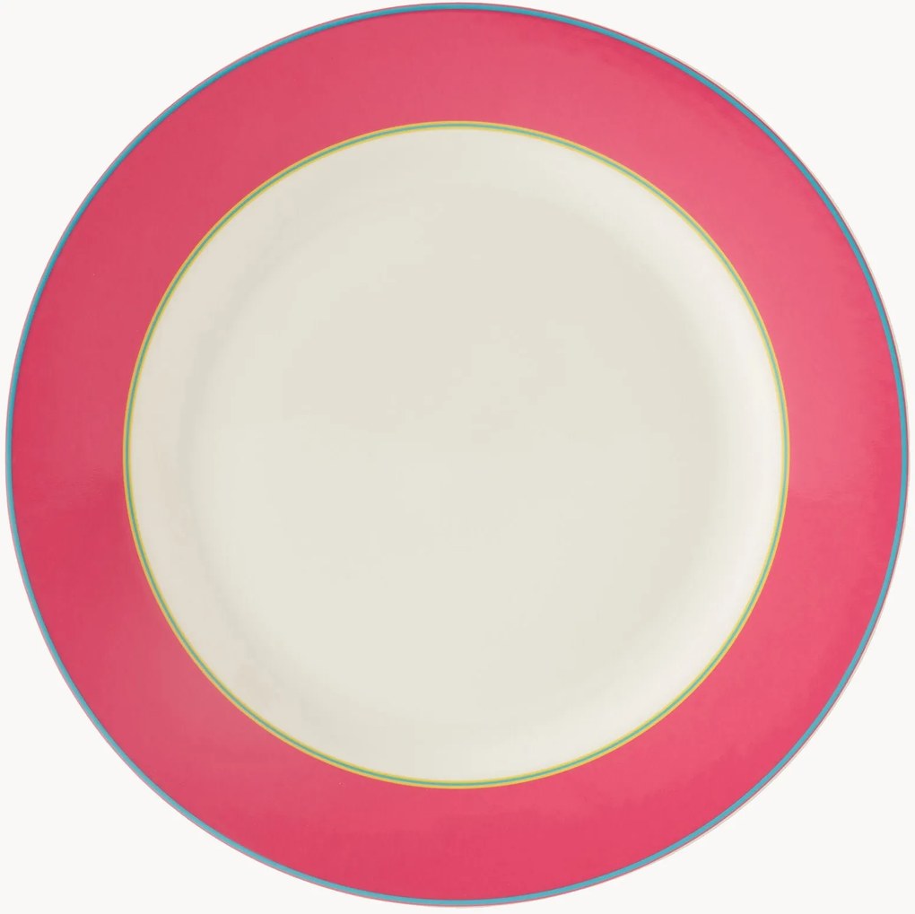 Prato marcador em porcelana fina Calypso Pink Round