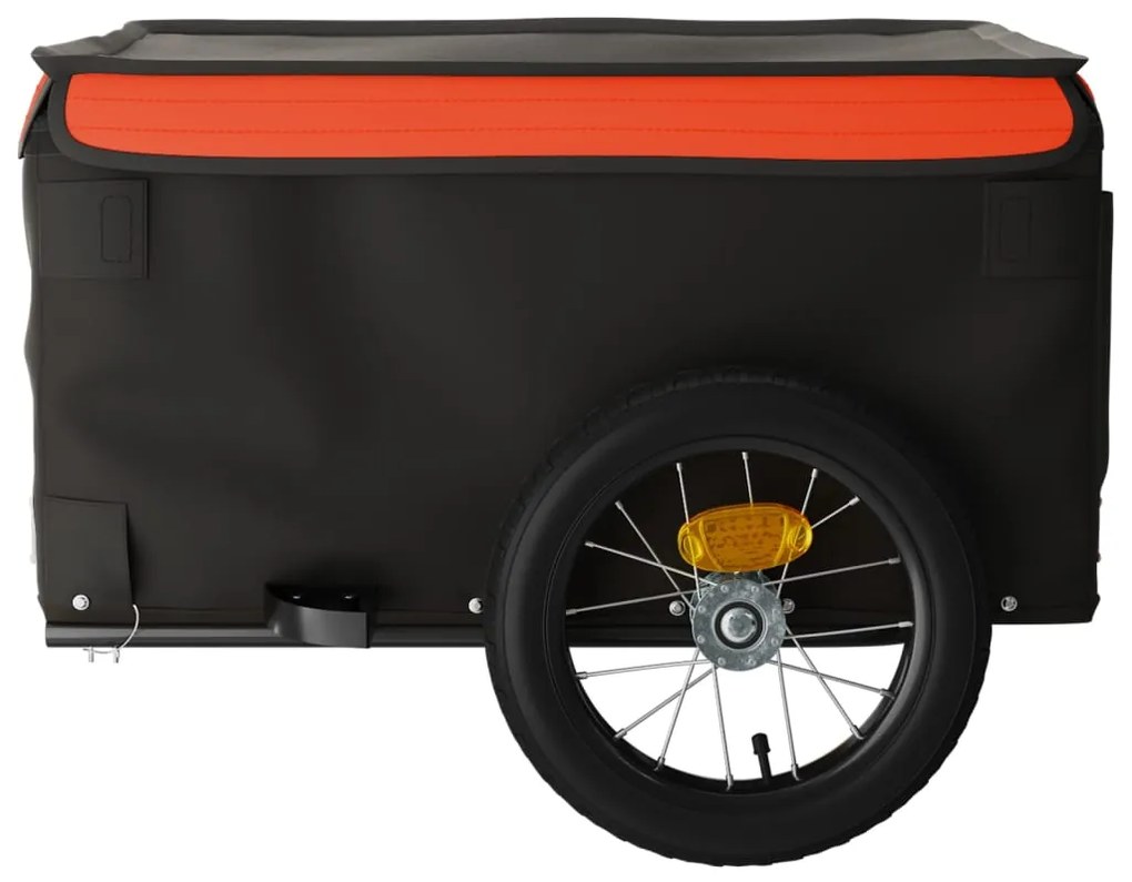 Reboque para bicicleta 30 kg ferro preto e laranja