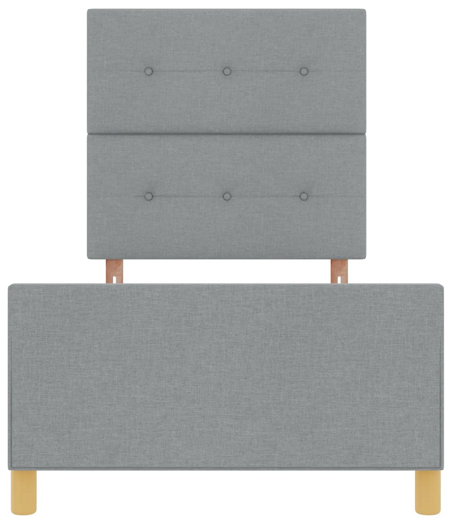 Cama vidaXL Cinza Claro 90x200 cm em Tecido