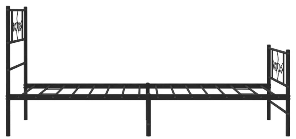 Estrutura de cama com cabeceira e pés 80x200 cm metal preto