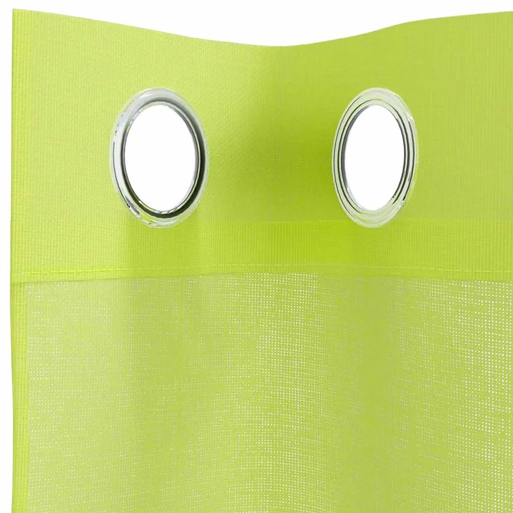Cortinas de voile com ilhós 2 pcs verde-maçã 140x140 cm