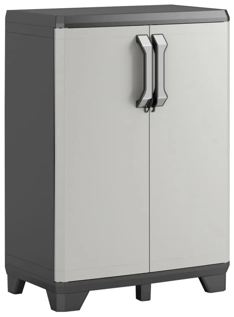 46637 Keter Armário de arrumação baixo Gear 97 cm preto e cinza