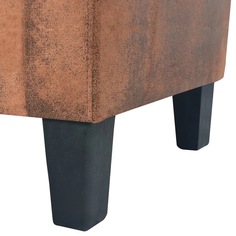 Conjunto de sofás 2 pcs camurça artificial castanho