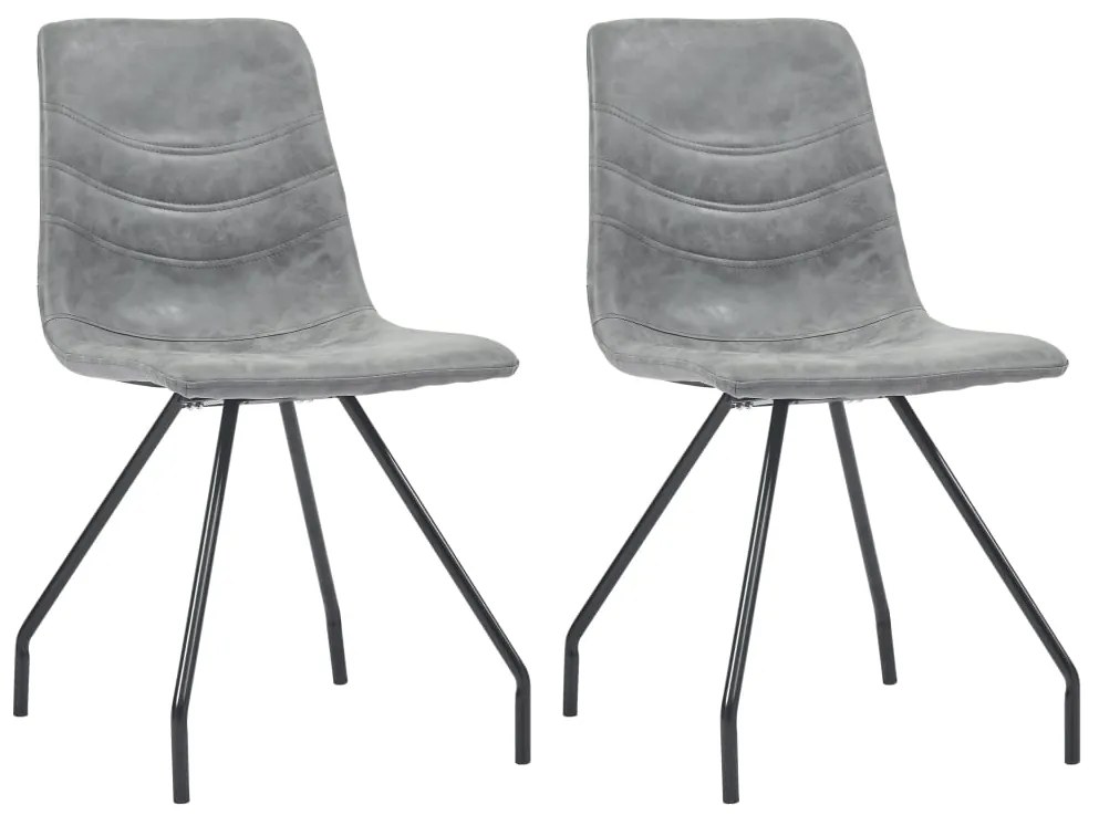 vidaXL Cadeiras de jantar 2 pcs couro artificial cinzento-escuro
