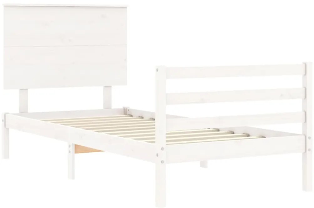 Estrutura de cama com cabeceira 90x200 cm madeira maciça