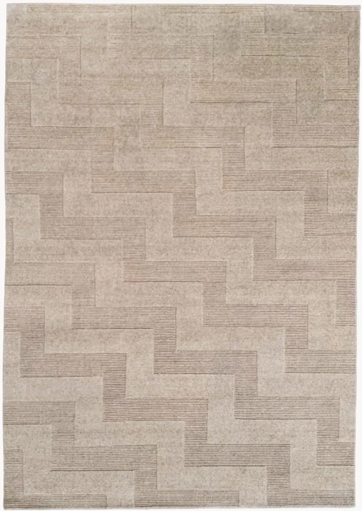 Tapete em lã artesanal com relevo Valmont