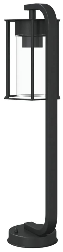 Candeeiro de chão para exterior 60 cm aço inoxidável preto