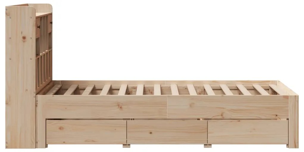 Cama com estante sem colchão 90x190 cm pinho maciço