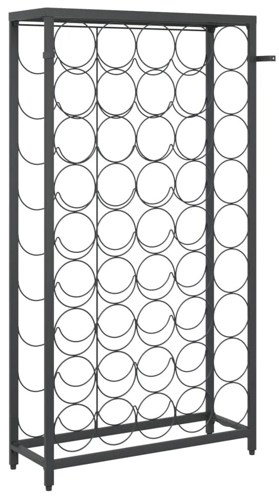 Garrafeira para 45 garrafas 54x18x100 cm ferro forjado preto