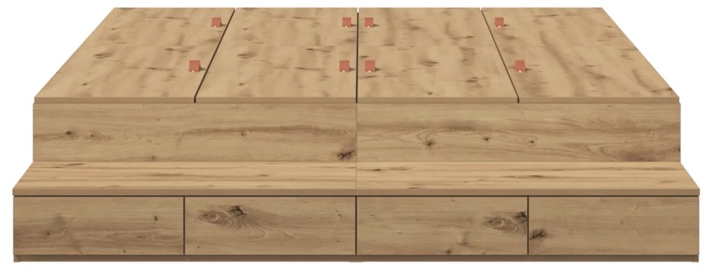 Cama com Armazenamento em Carvalho Artisan 150x200 cm