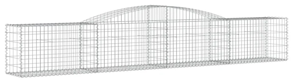 Cestos gabião arqueados 4 pcs 400x50x60/80 cm ferro galvanizado