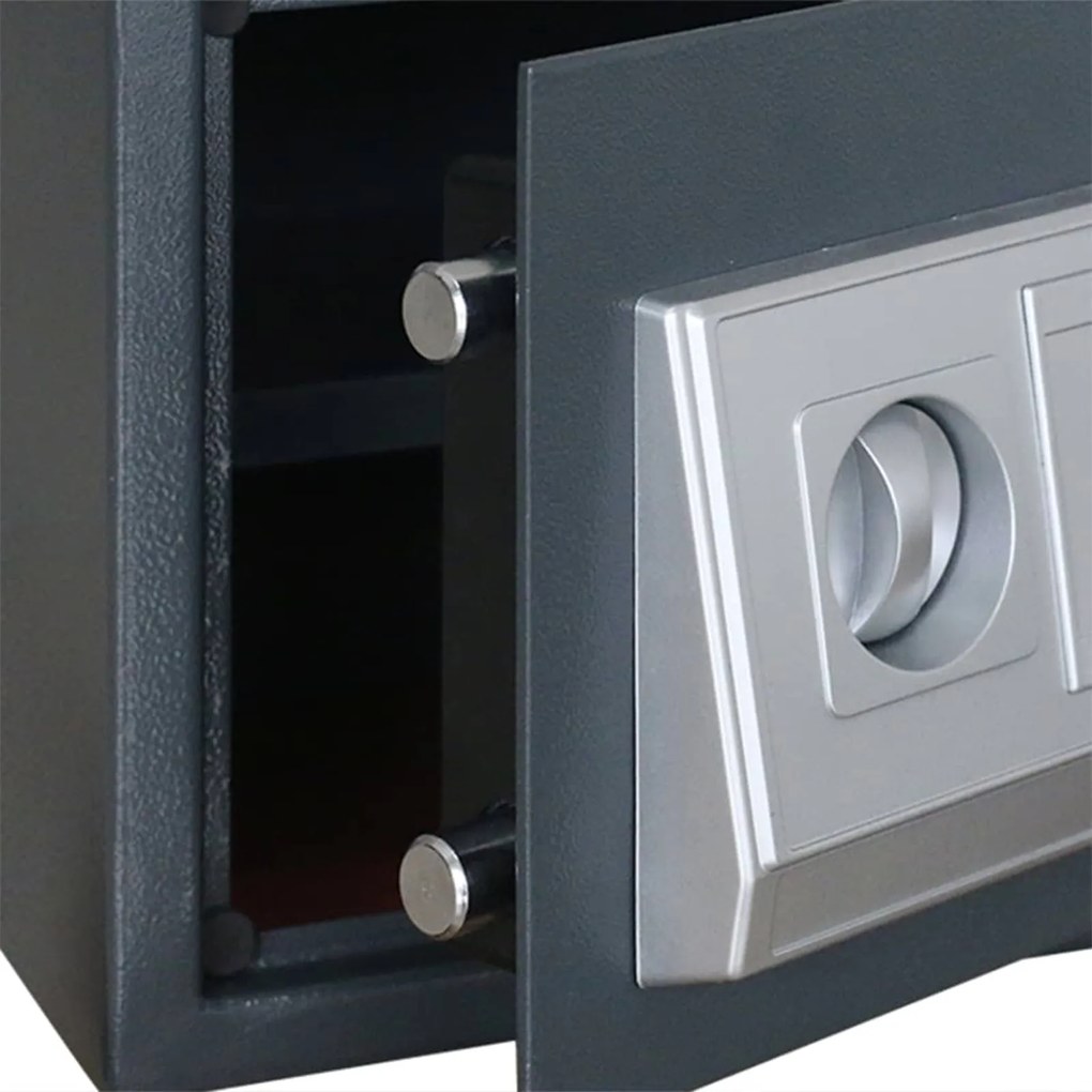 Cofre Eletrônico com Prateleira Cinza Escuro 35x25x25 cm Aço