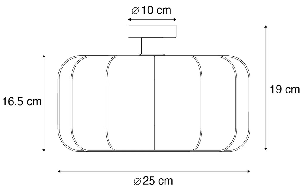 Plafon de teto Japandi branco 25cm - Madleine