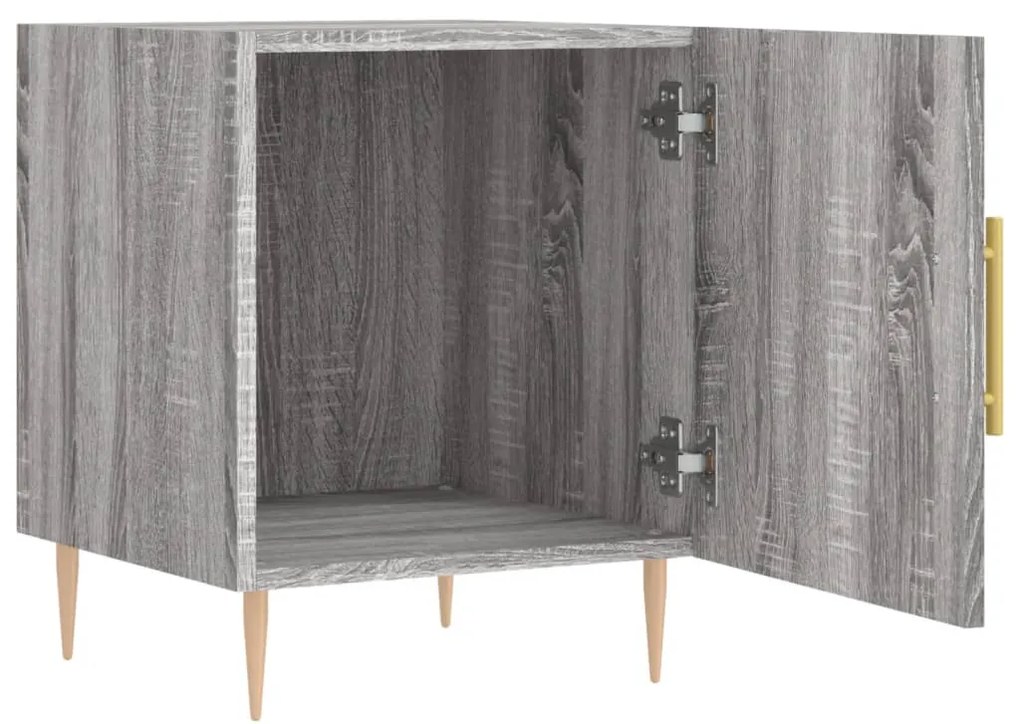 Mesa cabeceira 40x40x50 cm derivados de madeira cinzento sonoma