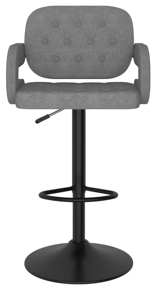 Bancos de bar 2 pcs tecido cinzento-claro
