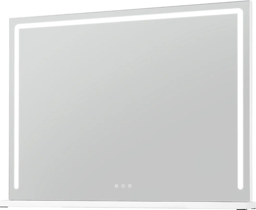 Espelho de Toucador Hollywood, 80 x 14 x 62,5 cm, Iluminação LED com 3 Tons, Branco
