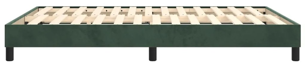 Estrutura de cama sem colchão 140x190 cm veludo verde-escuro