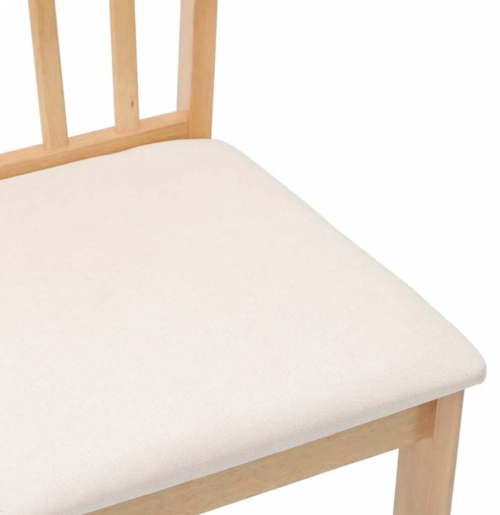 Cadeiras de jantar com almofadões 2 pcs madeira maciça natural