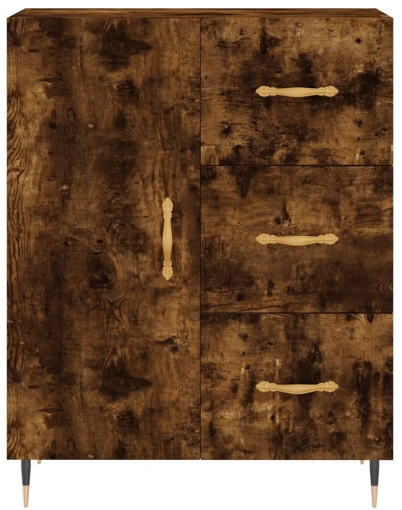 Armário alto 69,5x34x180 cm madeira processada carvalho fumado