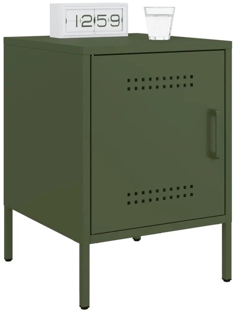 Mesa de cabeceira 36x39x50,5 cm aço verde azeitona