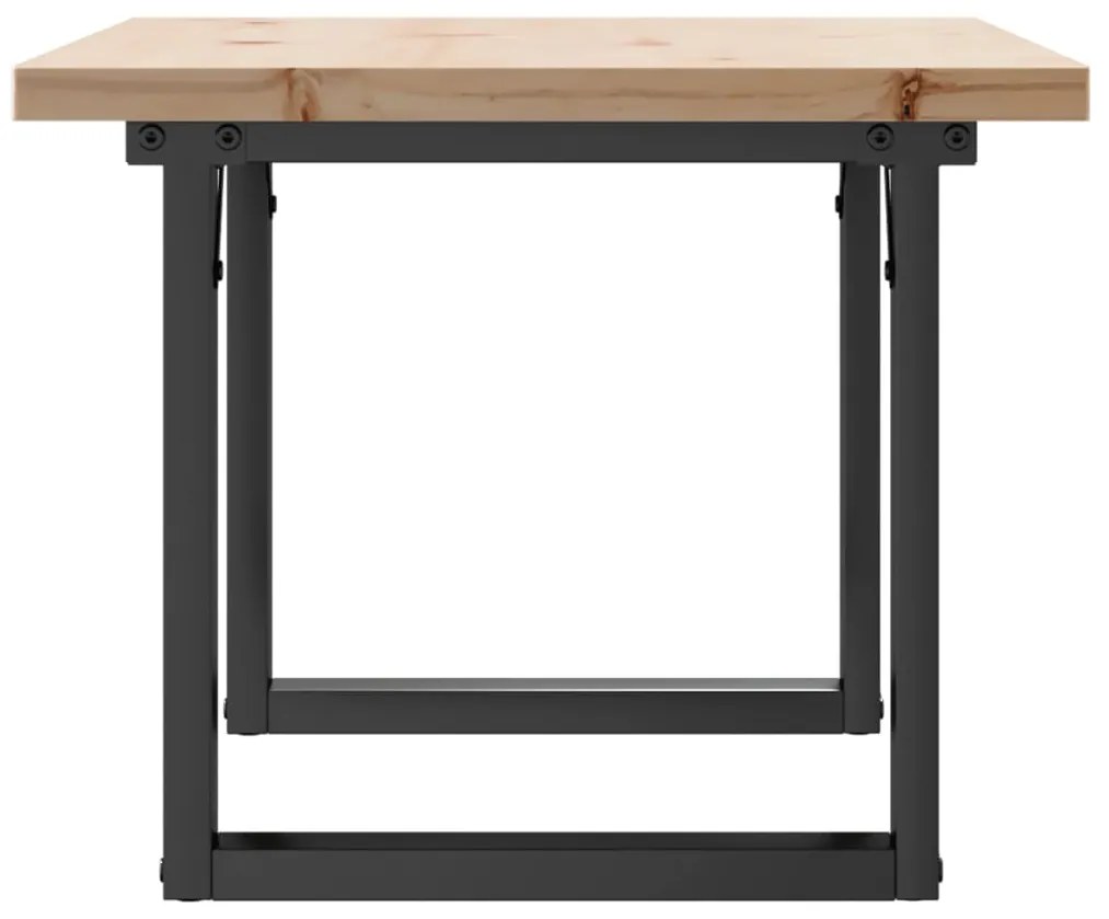 Mesa de centro estrutura em O 80x50x40,5 cm pinho/aço