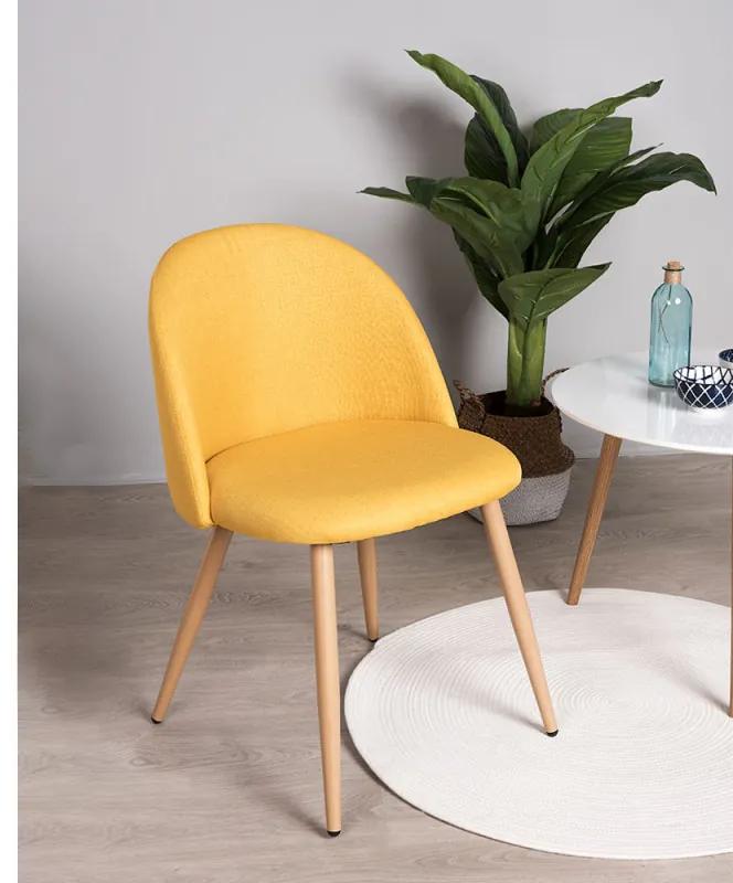 Cadeira Vint Tecido - Amarelo