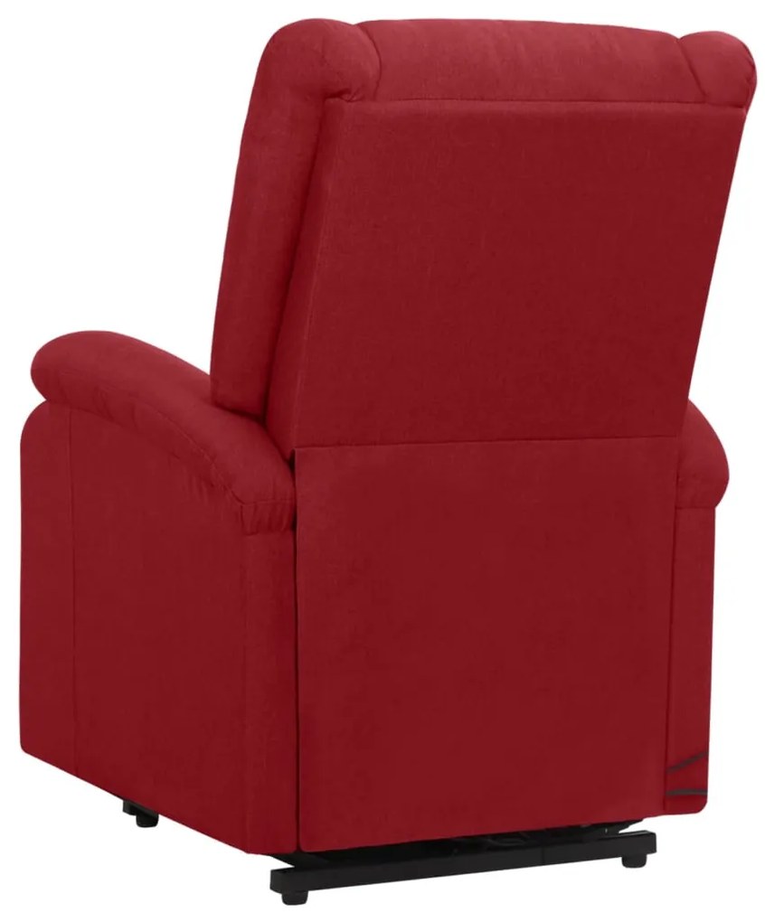 Poltrona elevatória de massagens tecido vermelho tinto