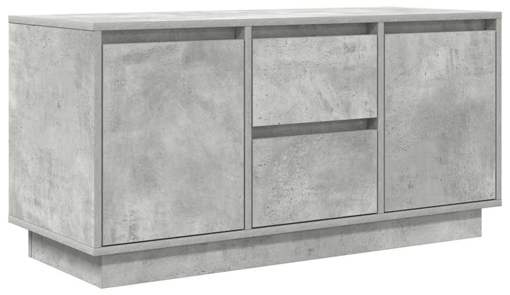 Móvel de TV com luzes LED 100x41x50 cm cinzento cimento