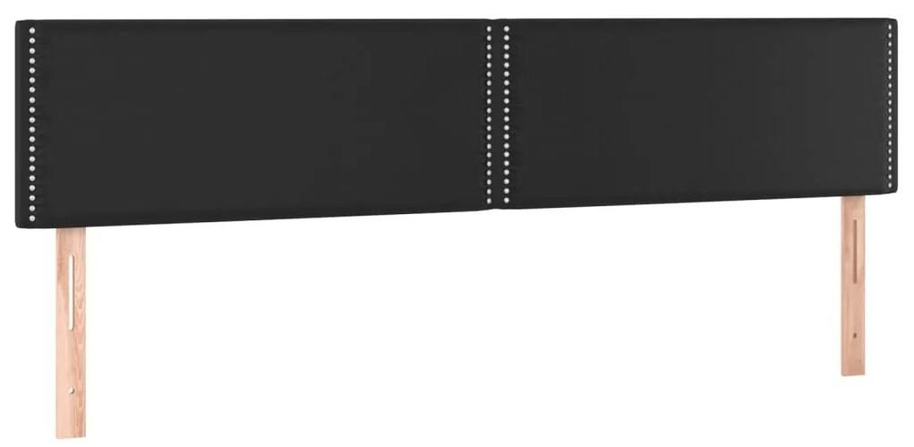 Cabeceira de cama c/ LED couro artificial 160x5x78/88 cm preto