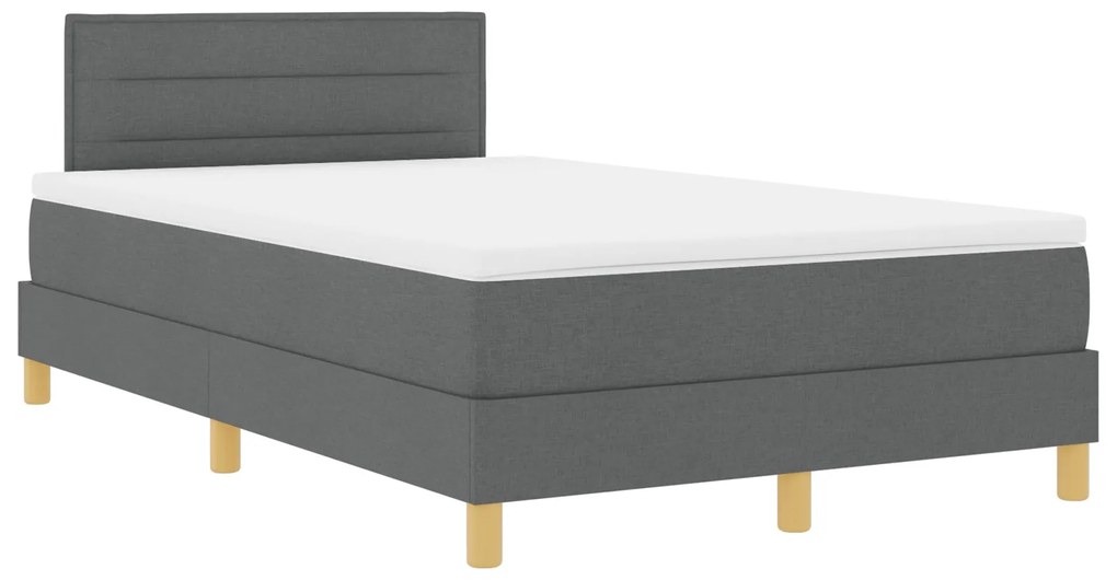 Cama Box Spring com Colchão Cinza Escuro 120x190 cm Tecido