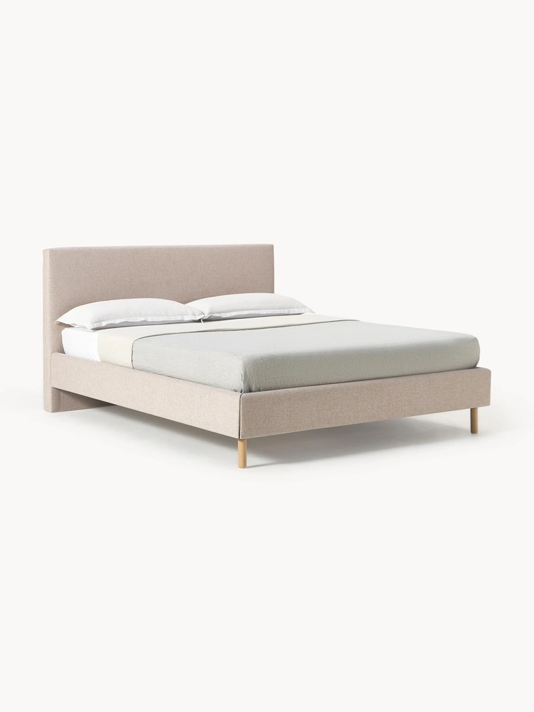 Upholstered Bed Giulia with Wooden Feet