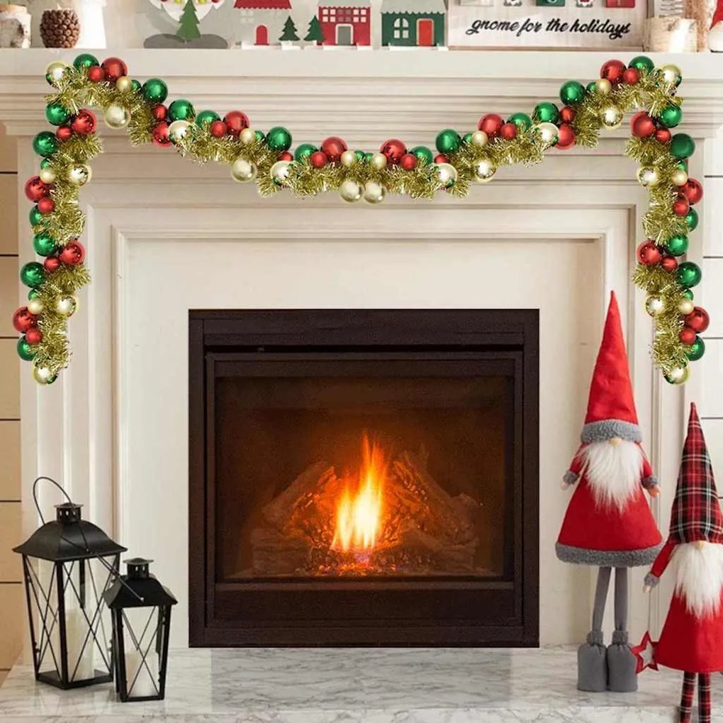 vidaXL Guirlanda de Bolas de Natal Multicolor 186 cm Poliestireno