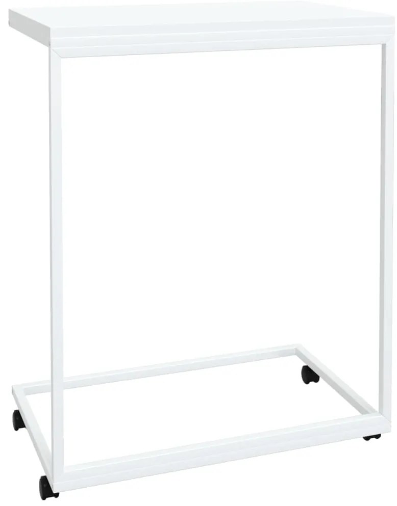 Mesa de apoio c/ rodas 55x35x70 cm derivados de madeira branca