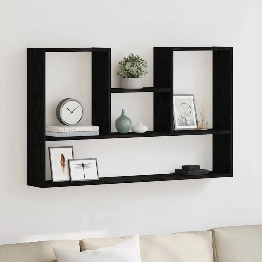 Prateleira de parede 99x15x60 cm deriv. madeira carvalho preto