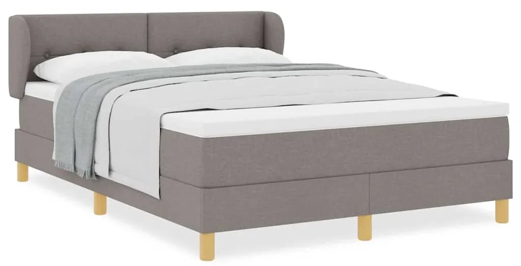Cama Box com Colchão em Taupe, 140x200 cm, Tecido