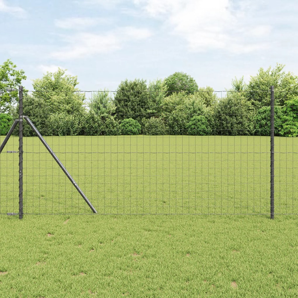 vidaXL Cerca Euro Cinza 1.4 x 10 m Aço