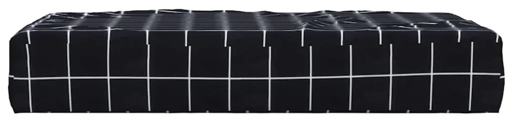 Almofadão móveis paletes 60x60x8 cm tecido oxford xadrez preto