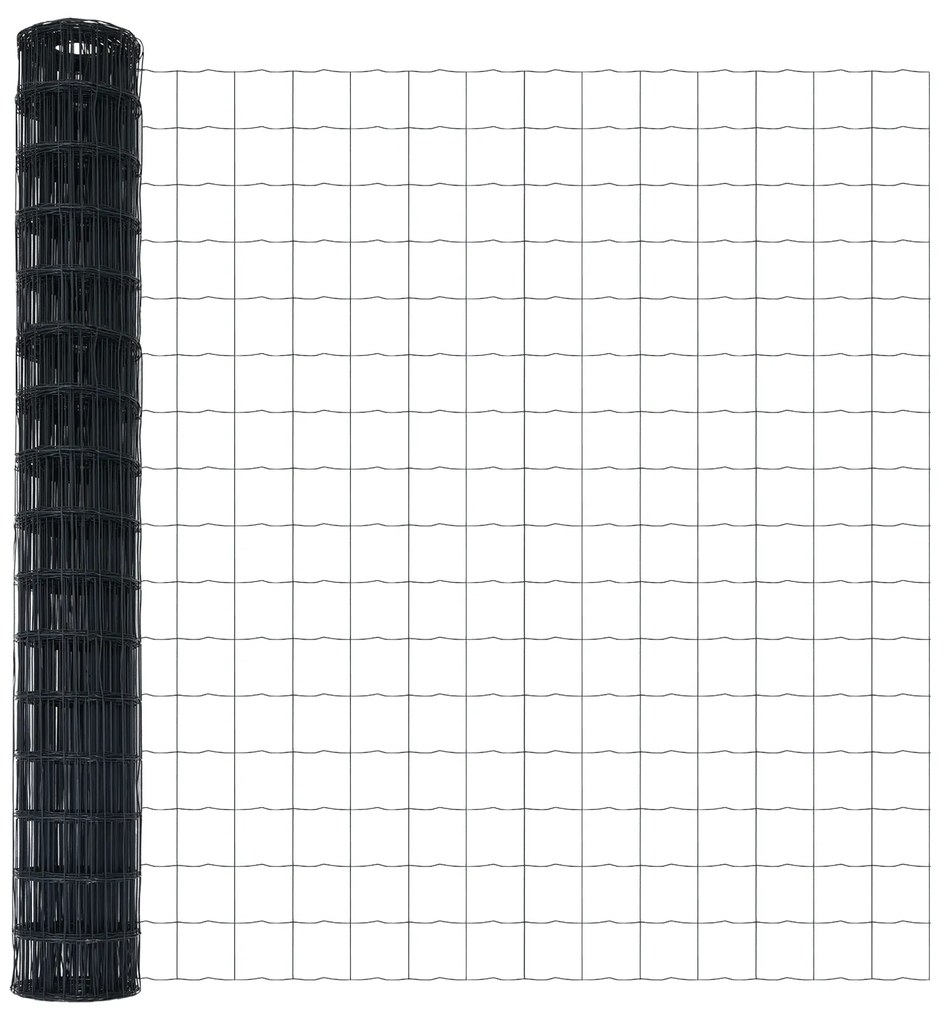 Cerca Euro com 7 Postes Flangados 1.4x10 m Aço Galvanizado