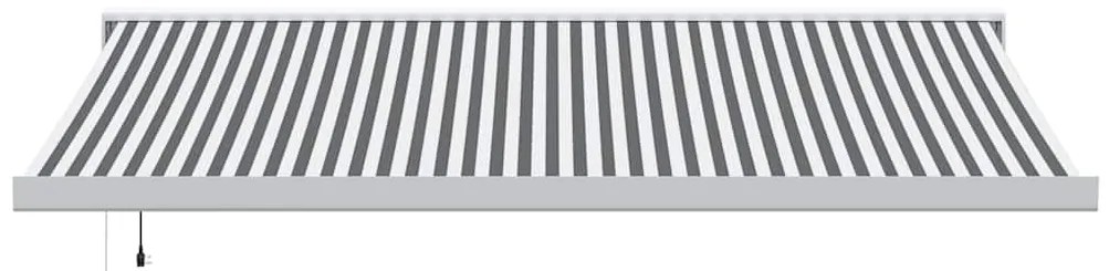 Toldo retrátil 4,5x3 m tecido e alumínio antracite e branco