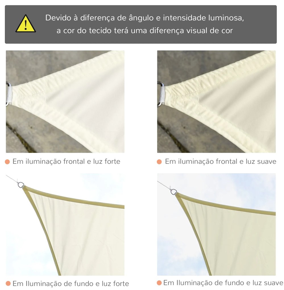 Vela de Sombra Quadrado 3x3 m Toldo Vela de Poliéster com Proteção UV