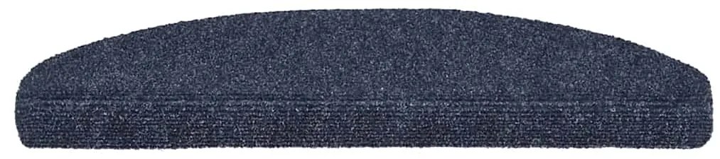 Tapetes de escada autoadesivos 5 pcs 65x21x4 cm agulhado azul