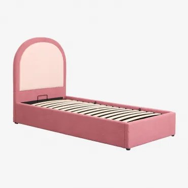 Sofá-cama Dobrável Kalwa Lamb Chenille Cor-de-rosa & 90 X 190 Cm & Sem Colchão - Sklum