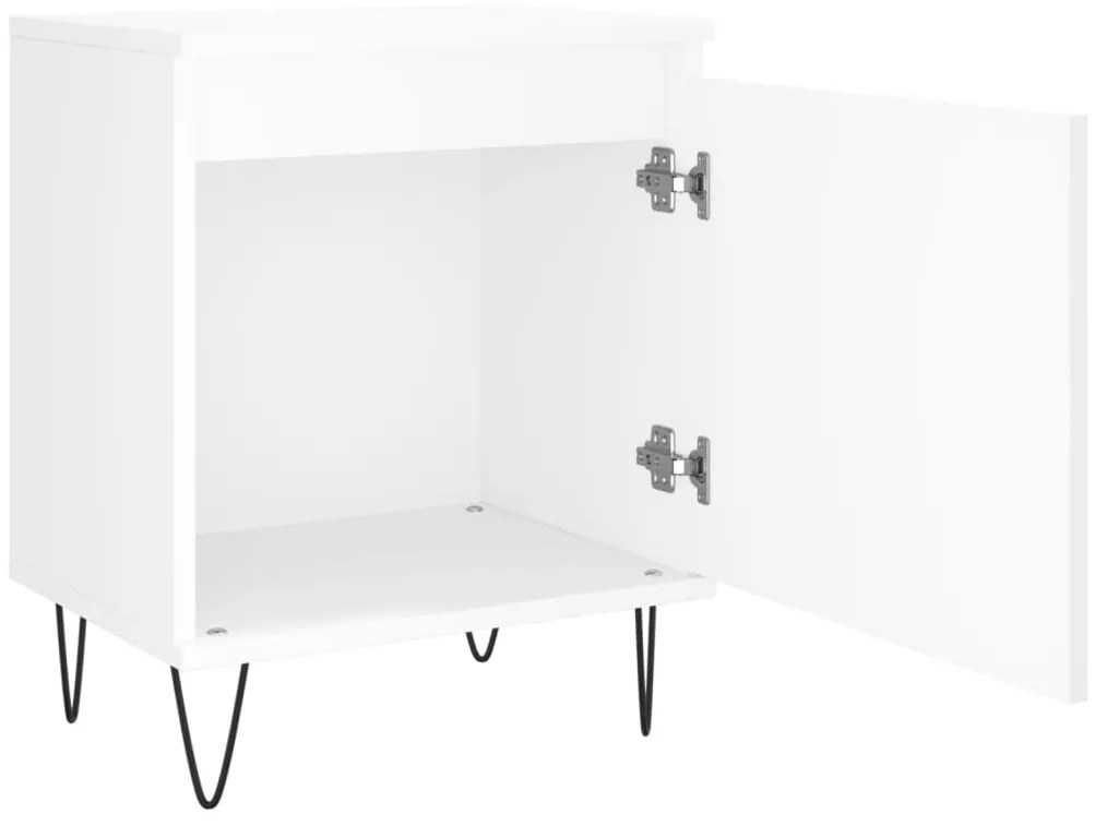 Mesas de cabeceira 2pcs 40x30x50 cm derivados de madeira branco