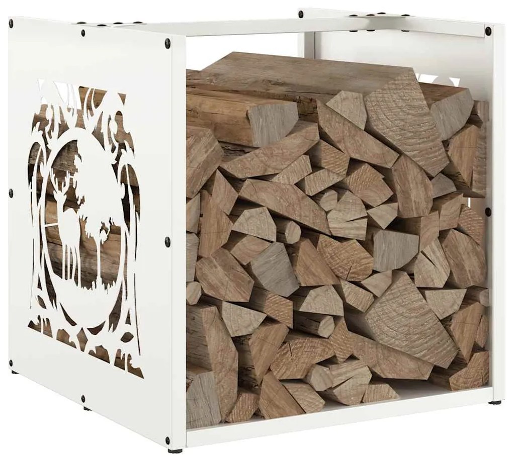 Suporte para lenha 40x40x40 cm aço laminado a frio branco