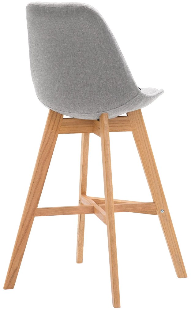 Banco de bar Cannes em tecido e com estrutura de Cor Natural 48 x 112 x 56 cm Cinzento