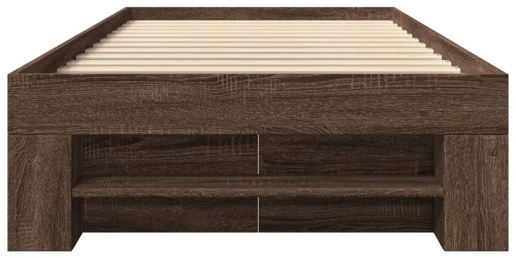 Estrutura cama s/ colchão derivados madeira carvalho castanho