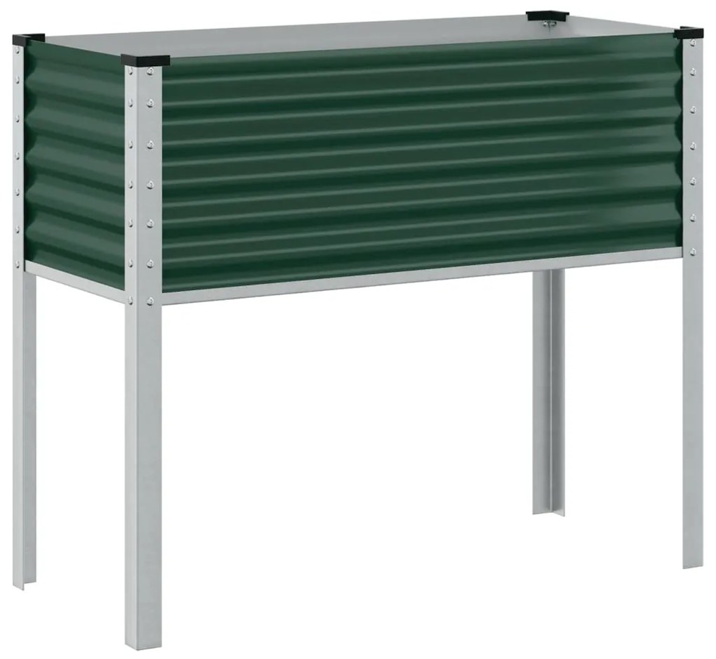 Vaso/floreira de jardim 100x41x90 cm aço verde