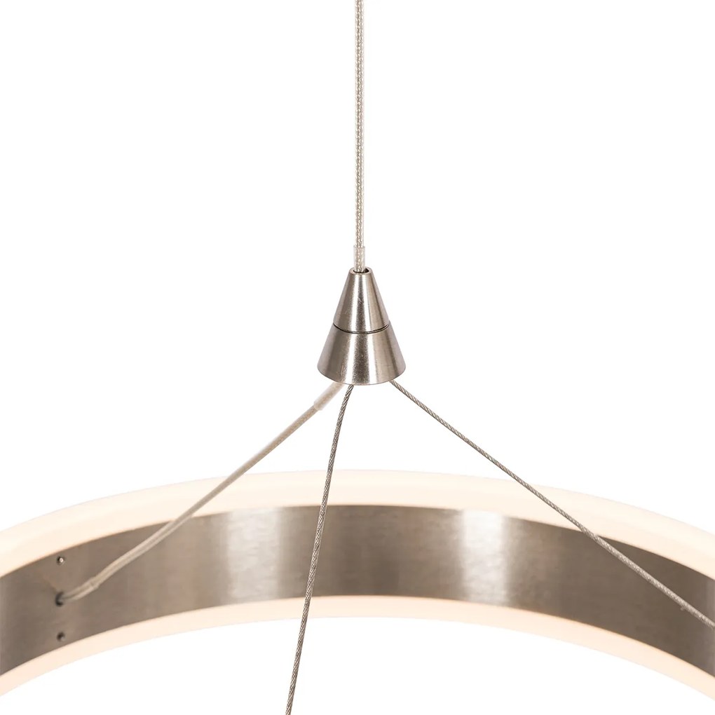 Candeeiro de suspensão redondo em aço com LED regulável em 3 níveis 3-luzes - Lyani Design